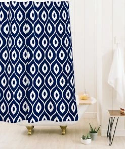 DYD LEELA NAVY SHOWER CURTAIN BATH
