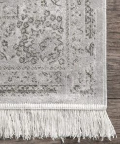 NLD VINTAGE MEDALLION CANTRELL FRINGE RUG MID CENTURY