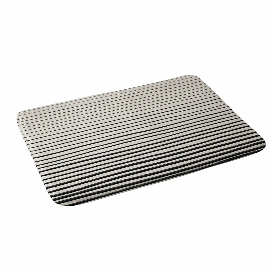 DYD BLACK HORIZONTAL LINES MEMORY FOAM BATH MAT 4 DYD BLACK HORIZONTAL LINES MEMORY FOAM BATH MAT