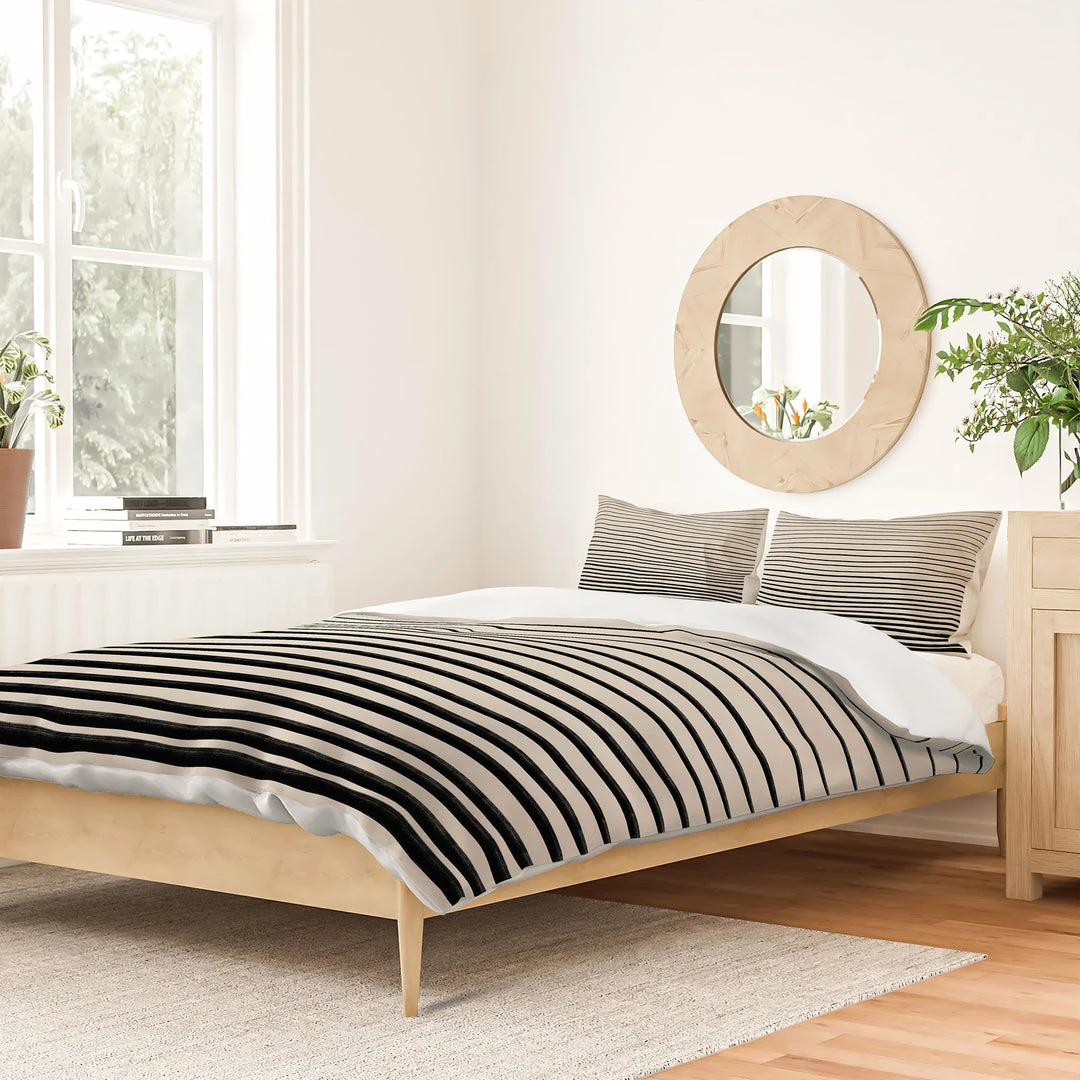 DYD BLACK HORIZONTAL LINES DUVET / COMFORTER 4 DYD BLACK HORIZONTAL LINES DUVET / COMFORTER