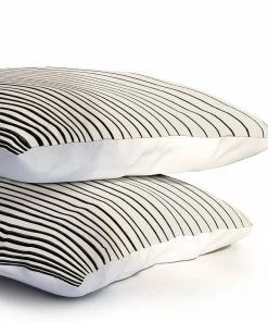 DYD BLACK HORIZONTAL LINES PILLOW SHAMS 8 DYD BLACK HORIZONTAL LINES PILLOW SHAMS