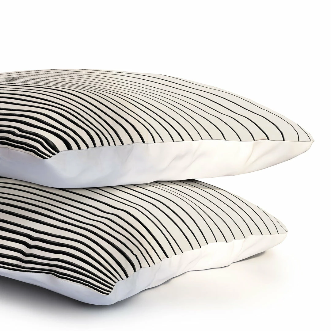 DYD BLACK HORIZONTAL LINES PILLOW SHAMS 5 DYD BLACK HORIZONTAL LINES PILLOW SHAMS