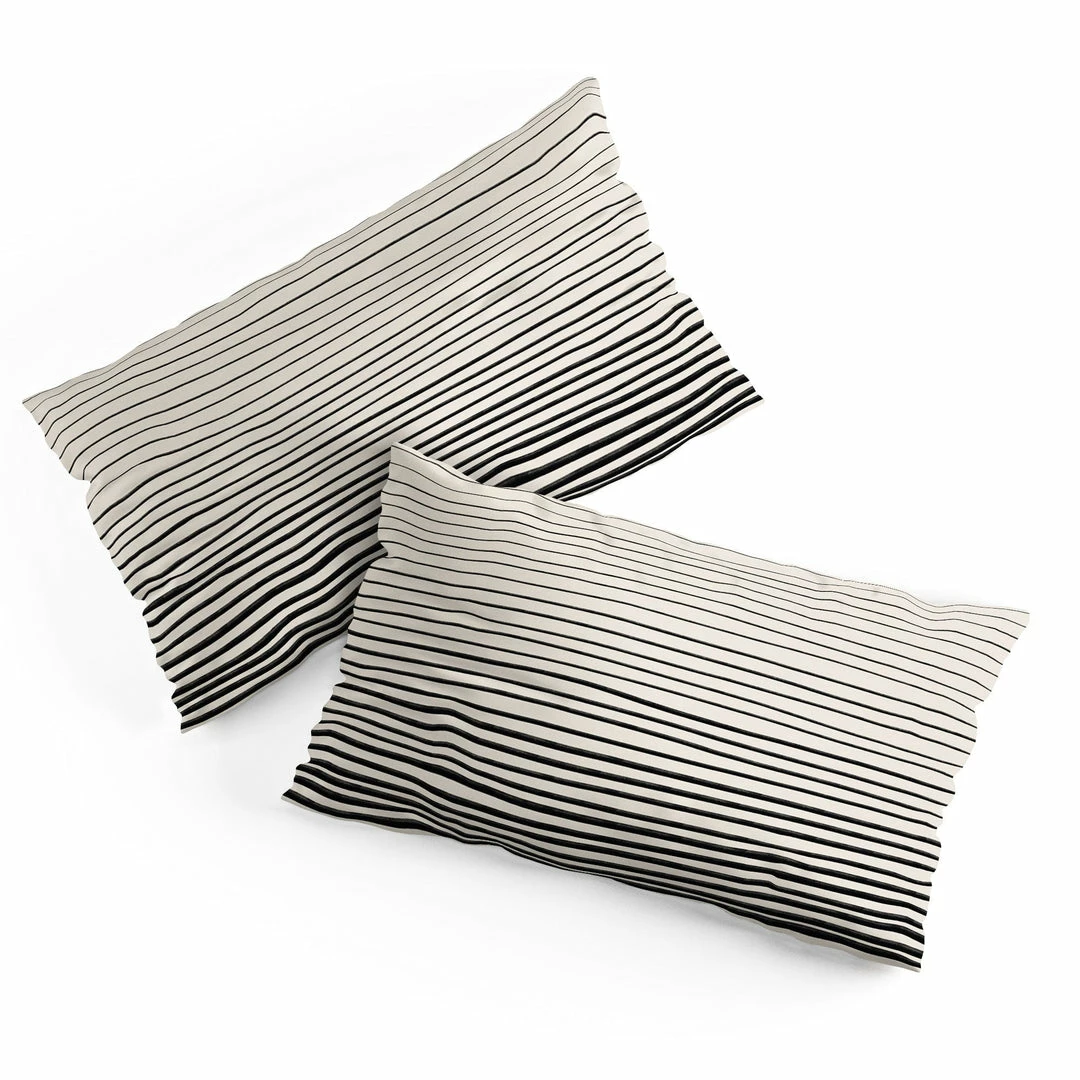 DYD BLACK HORIZONTAL LINES PILLOW SHAMS 6 DYD BLACK HORIZONTAL LINES PILLOW SHAMS