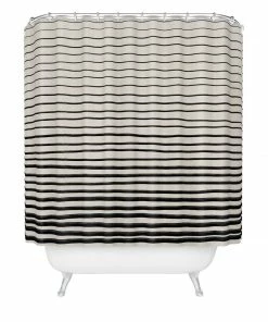 DYD BLACK HORIZONTAL LINES SHOWER CURTAIN