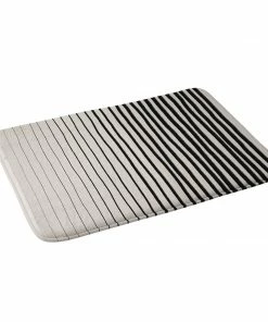 DYD BLACK VERTICAL LINES MEMORY FOAM BATH MAT