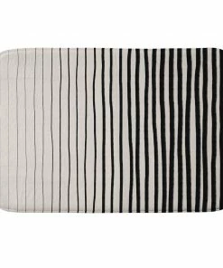 DYD BLACK VERTICAL LINES MEMORY FOAM BATH MAT