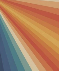 DYD RETRO 70S SUNRAYS SHOWER CURTAIN BATH