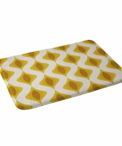 DYD YELLOW ORNAMENTS MEMORY FOAM BATH MAT