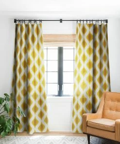 DYD YELLOW ORNAMENTS WINDOW CURTAINS