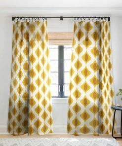 DYD YELLOW ORNAMENTS WINDOW CURTAINS