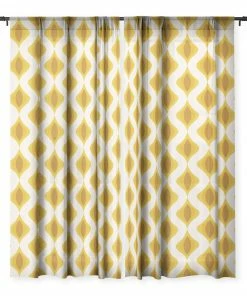 DYD YELLOW ORNAMENTS WINDOW CURTAINS