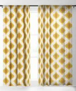 DYD YELLOW ORNAMENTS WINDOW CURTAINS