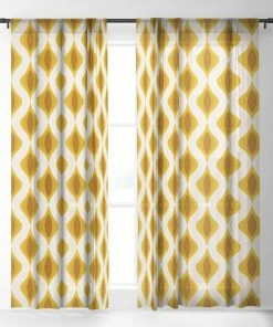 DYD YELLOW ORNAMENTS WINDOW CURTAINS WALL DECOR