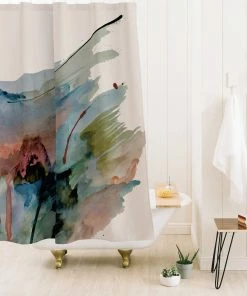 DYD BEGIN AGAIN 2 AN ABSTRACT MIX SHOWER CURTAIN BATH