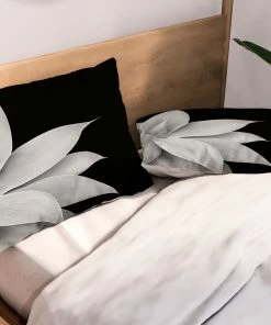 DYD AGAVE FINESSE 2 TROPICAL DECOR PILLOW SHAMS BLACK