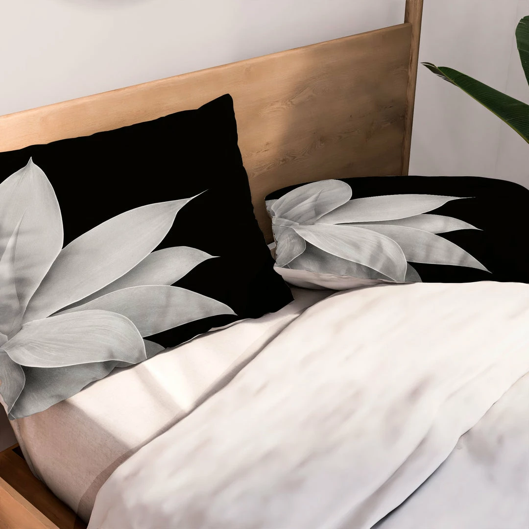DYD AGAVE FINESSE 2 TROPICAL DECOR PILLOW SHAMS BLACK 4 DYD AGAVE FINESSE 2 TROPICAL DECOR PILLOW SHAMS BLACK