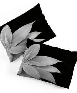 DYD AGAVE FINESSE 2 TROPICAL DECOR PILLOW SHAMS BLACK