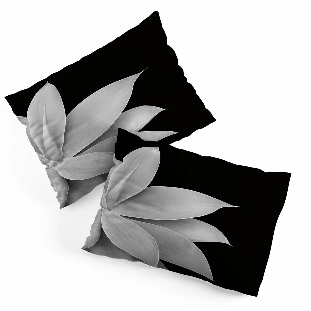 DYD AGAVE FINESSE 2 TROPICAL DECOR PILLOW SHAMS BLACK 3 DYD AGAVE FINESSE 2 TROPICAL DECOR PILLOW SHAMS BLACK