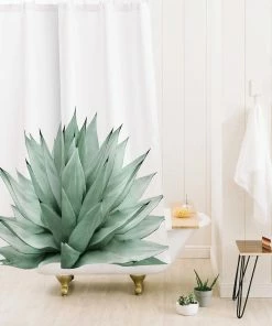 DYD AGAVE GREEN SUMMER VIBES SHOWER CURTAIN BATH