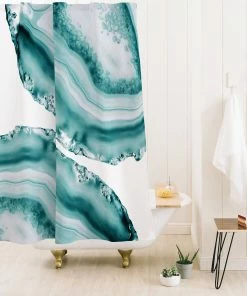 DYD BATH SOFT TURQUOISE AGATE 1 SHOWER CURTAIN