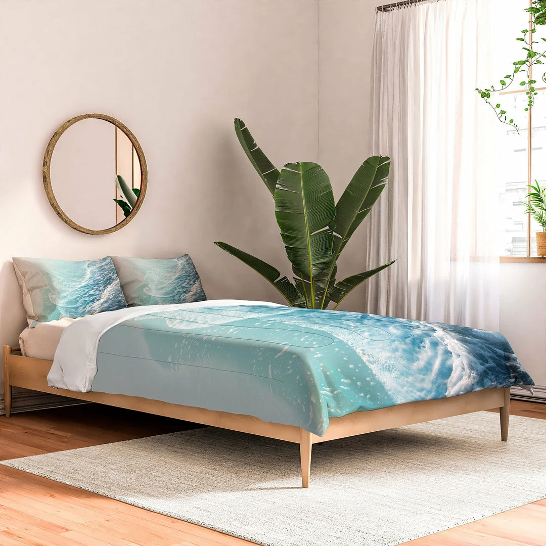 DYD SOFT TURQUOISE OCEAN DREAM WAVES DUVET / COMFORTER 9 DYD SOFT TURQUOISE OCEAN DREAM WAVES DUVET / COMFORTER