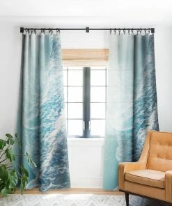 DYD SOFT TURQUOISE OCEAN DREAM WAVES WINDOW CURTAINS