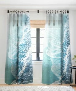 DYD SOFT TURQUOISE OCEAN DREAM WAVES WINDOW CURTAINS
