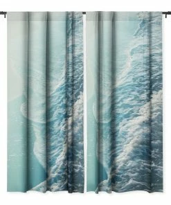 DYD SOFT TURQUOISE OCEAN DREAM WAVES WINDOW CURTAINS