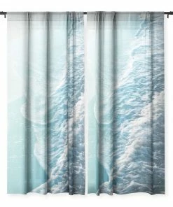 DYD SOFT TURQUOISE OCEAN DREAM WAVES WINDOW CURTAINS