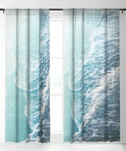 DYD SOFT TURQUOISE OCEAN DREAM WAVES WINDOW CURTAINS
