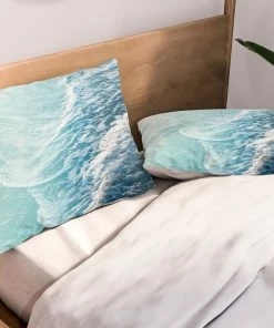 DYD SOFT TURQUOISE OCEAN DREAM WAVES PILLOW SHAMS SKY & WATER