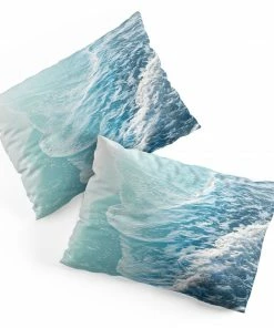 DYD SOFT TURQUOISE OCEAN DREAM WAVES PILLOW SHAMS SKY & WATER