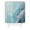 DYD SOFT TURQUOISE OCEAN DREAM WAVES SHOWER CURTAIN
