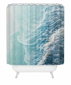 DYD SOFT TURQUOISE OCEAN DREAM WAVES SHOWER CURTAIN
