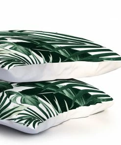 DYD TROPICAL JUNGLE LEAVES 4 PILLOW SHAMS SKY & WATER