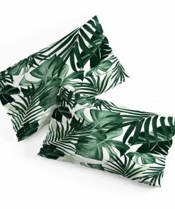 DYD TROPICAL JUNGLE LEAVES 4 PILLOW SHAMS SKY & WATER