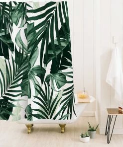 DYD TROPICAL JUNGLE LEAVES 4 SHOWER CURTAIN BATH