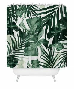 DYD TROPICAL JUNGLE LEAVES 4 SHOWER CURTAIN BATH