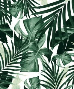 DYD TROPICAL JUNGLE LEAVES 4 SHOWER CURTAIN BATH