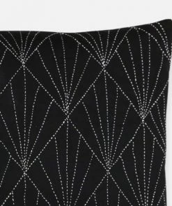 AN BLACK ARRAY STITCH THROW PILLOW