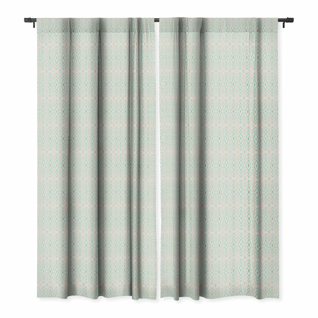 DYD BOHEMIAN DIAMONDS MINT WINDOW CURTAINS 3 DYD BOHEMIAN DIAMONDS MINT WINDOW CURTAINS