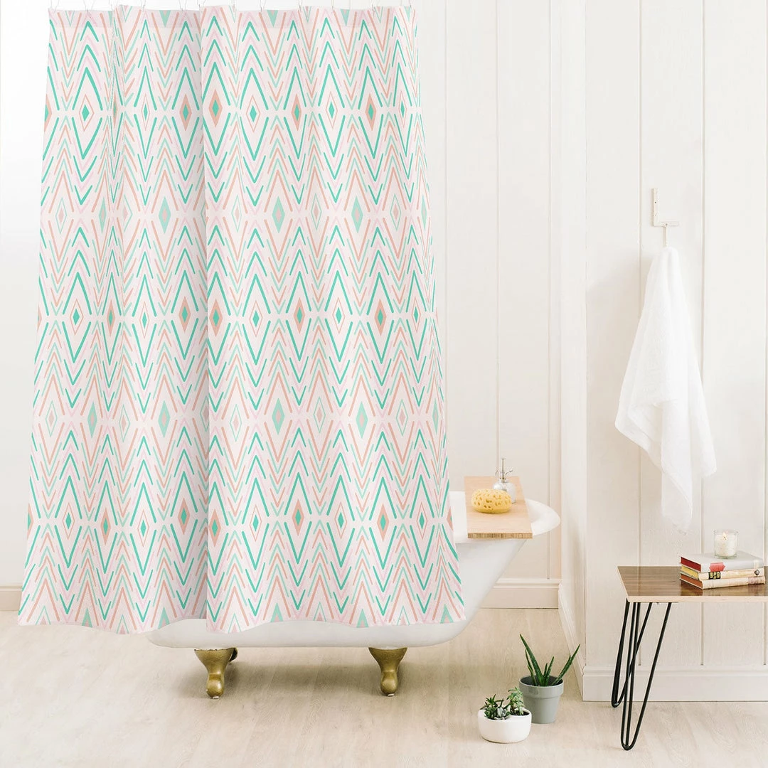 DYD BOHEMIAN DIAMONDS MINT SHOWER CURTAIN BATH 4 DYD BOHEMIAN DIAMONDS MINT SHOWER CURTAIN BATH
