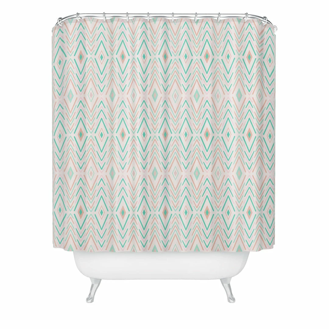 DYD BOHEMIAN DIAMONDS MINT SHOWER CURTAIN BATH 3 DYD BOHEMIAN DIAMONDS MINT SHOWER CURTAIN BATH