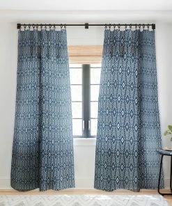 DYD BOHEMIAN DIAMONDS NAVY WINDOW CURTAINS WALL DECOR