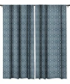 DYD BOHEMIAN DIAMONDS NAVY WINDOW CURTAINS WALL DECOR