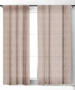 DYD BOHEMIAN DIAMONDS PEACH WINDOW CURTAINS WALL DECOR