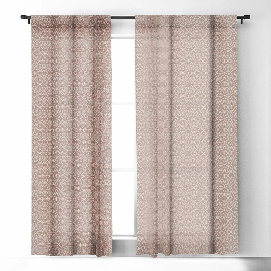 DYD BOHEMIAN DIAMONDS PEACH WINDOW CURTAINS 5 DYD BOHEMIAN DIAMONDS PEACH WINDOW CURTAINS