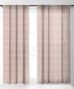 DYD BOHEMIAN DIAMONDS PEACH WINDOW CURTAINS WALL DECOR