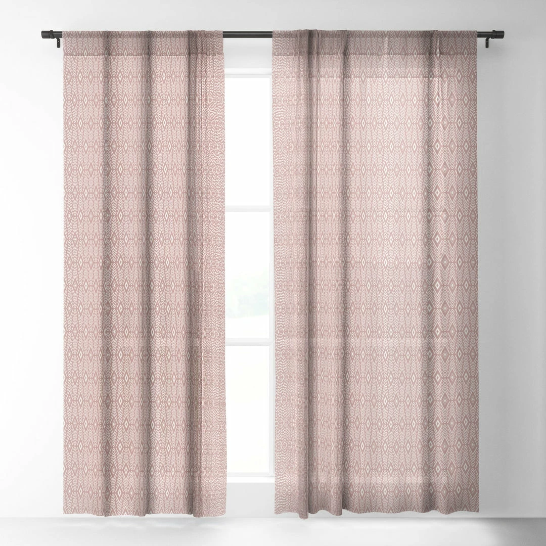 DYD BOHEMIAN DIAMONDS PEACH WINDOW CURTAINS 8 DYD BOHEMIAN DIAMONDS PEACH WINDOW CURTAINS