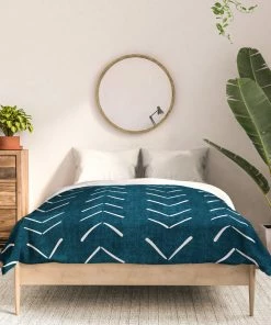 DYD MUD CLOTH BIG ARROWS IN TEAL DUVET / COMFORTER 33 DYD MUD CLOTH BIG ARROWS IN TEAL DUVET / COMFORTER